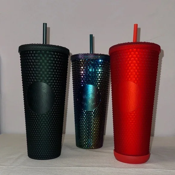Starbucks Studded Tumbler Trio - Black, Iridescent, Orange - Picture 1 of 7